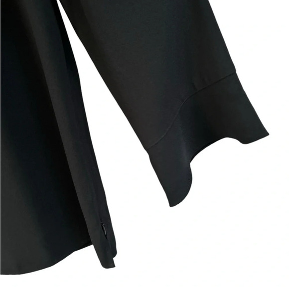 Talbots Size L Black Blouse Shirt With Lace Insets, Zip Side and‎ 3/4 Sleeves - Picture 6 of 8